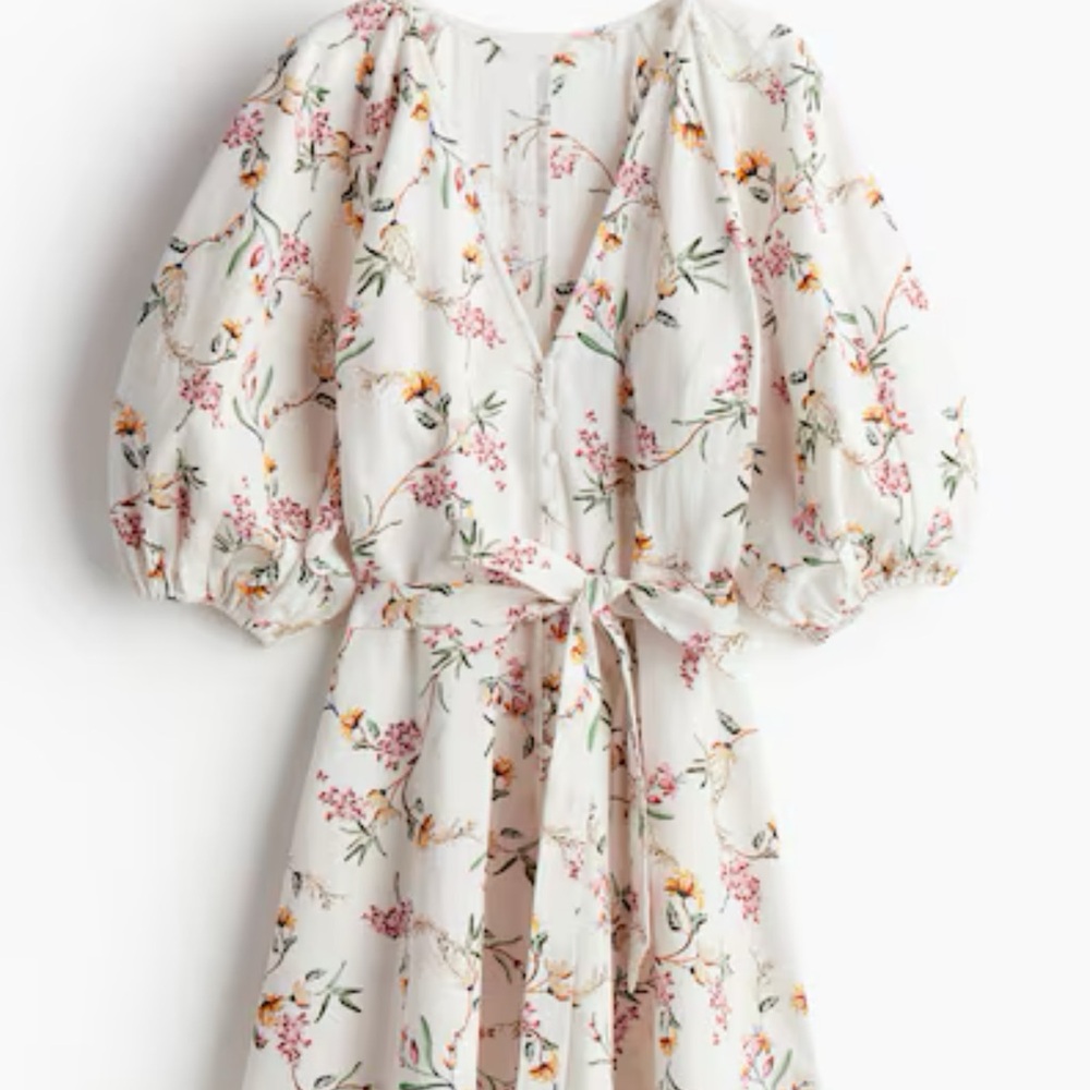 H&M Cream Puff Sleeve Mini Sundress